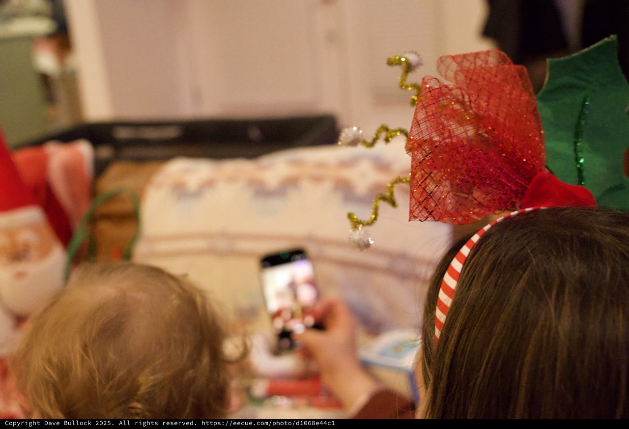 Children Watching Christmas Holiday Video Together