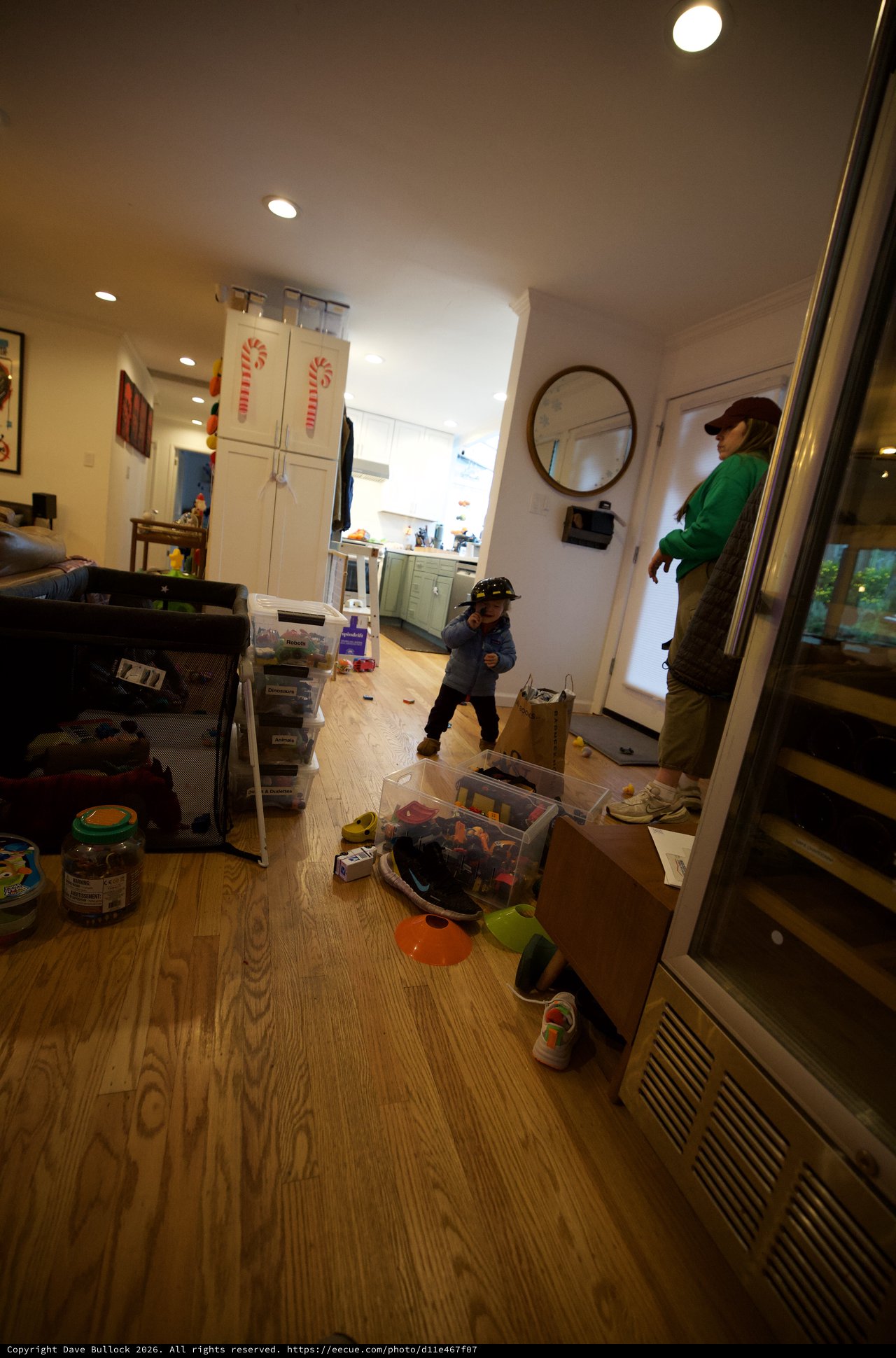 Family Time at Home with Young Child Playing