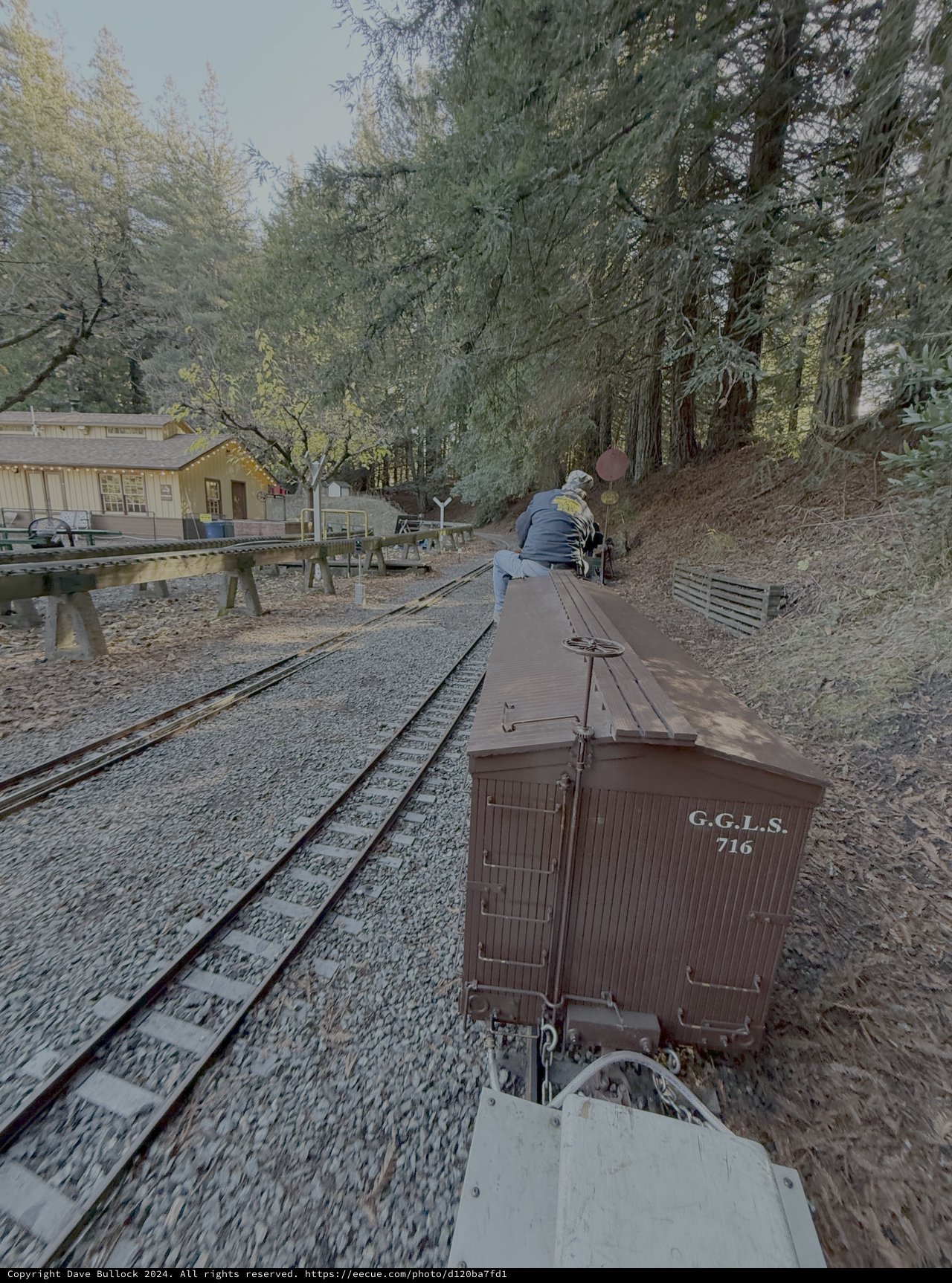 Vintage Railroad Journey Through Forest Station
