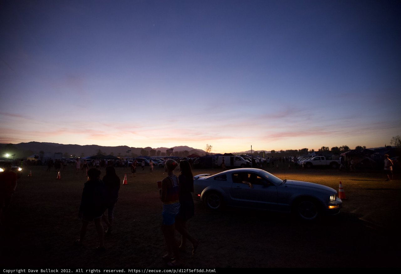 Sunset Gathering around Machine