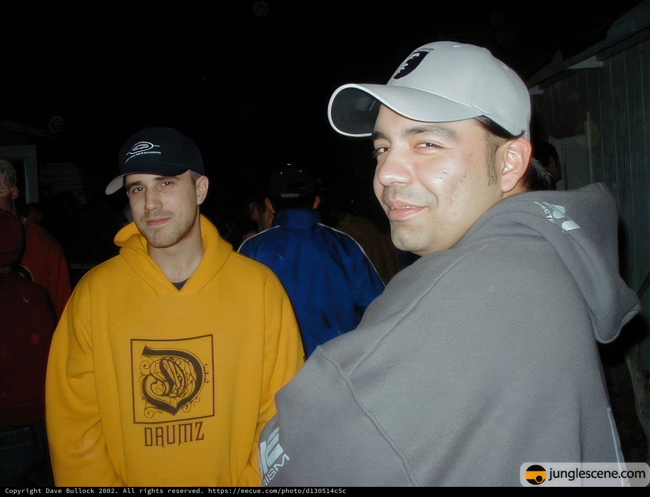 Two Men in Hoodies and Caps