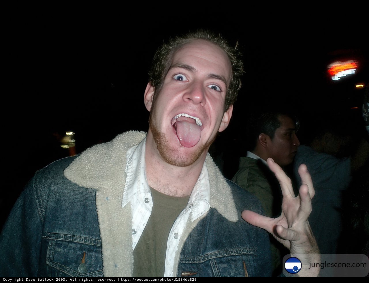 Nighttime Tongue-Out Grin