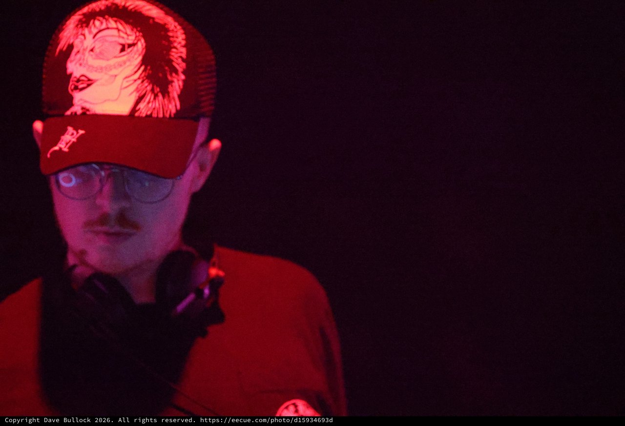 DJ Bathed in Red Light at Wobbleland 2026