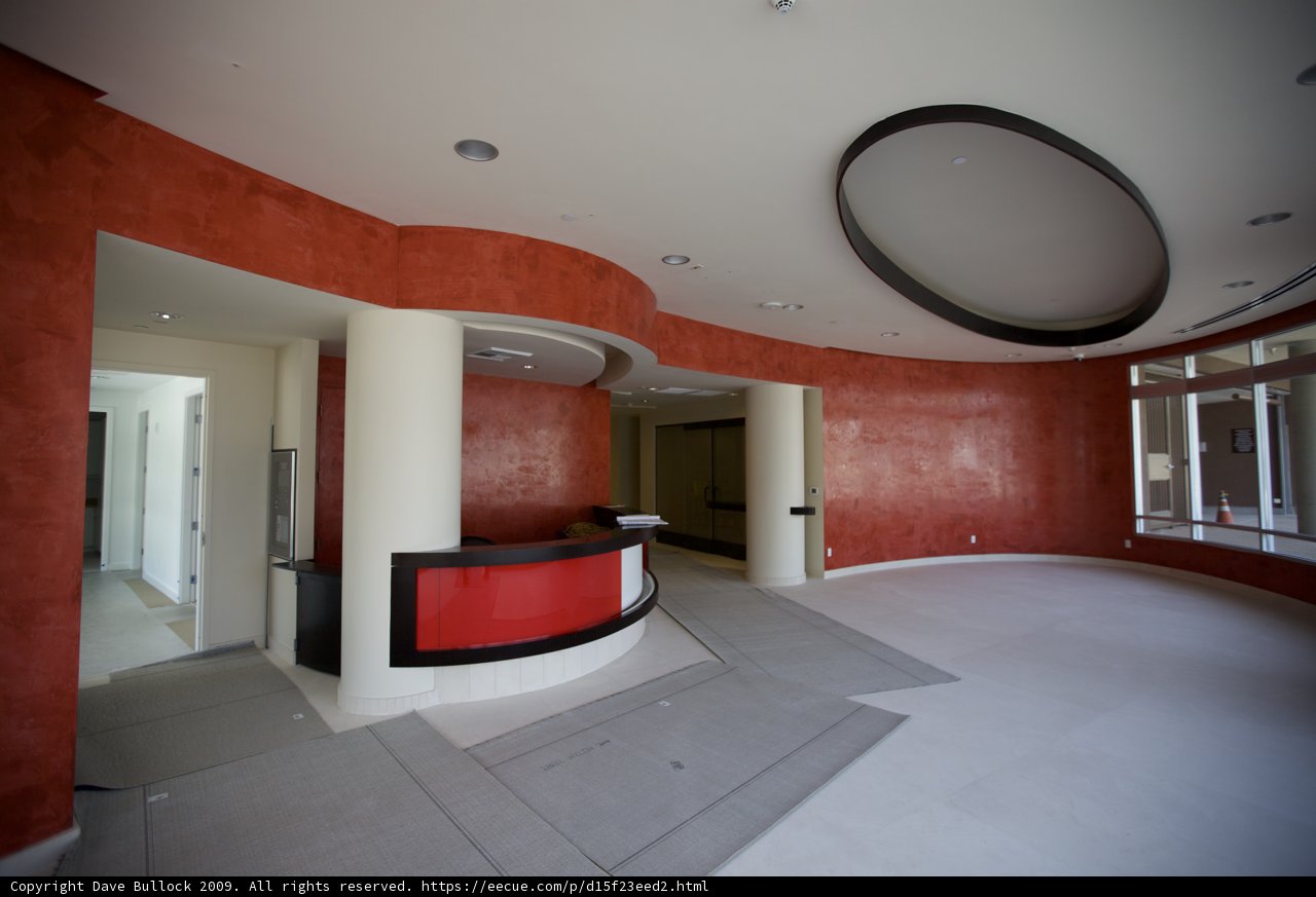 Circular Design in Red and White Room