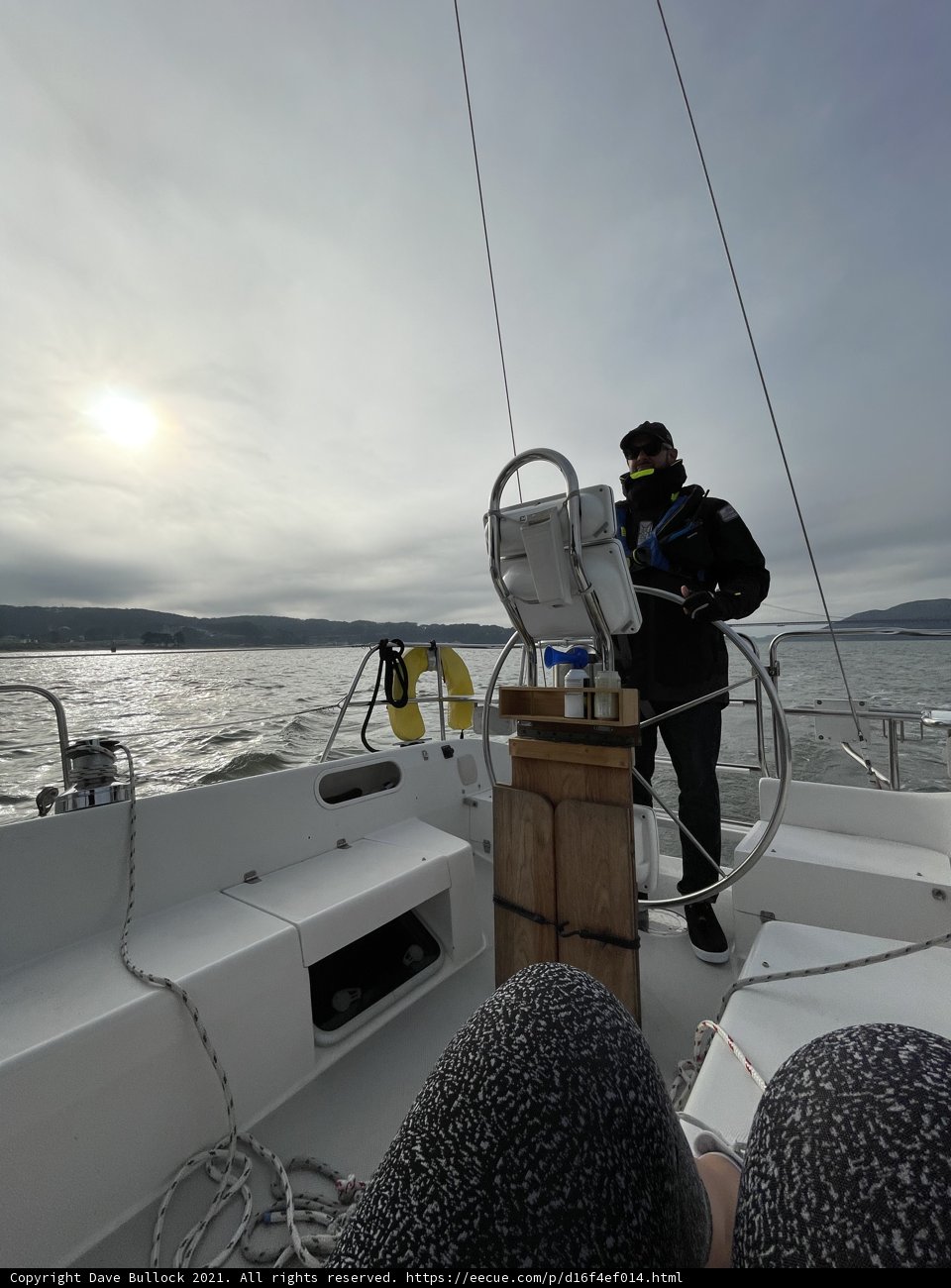 Man on the Deck of a Yacht in the San Francisco Bay
