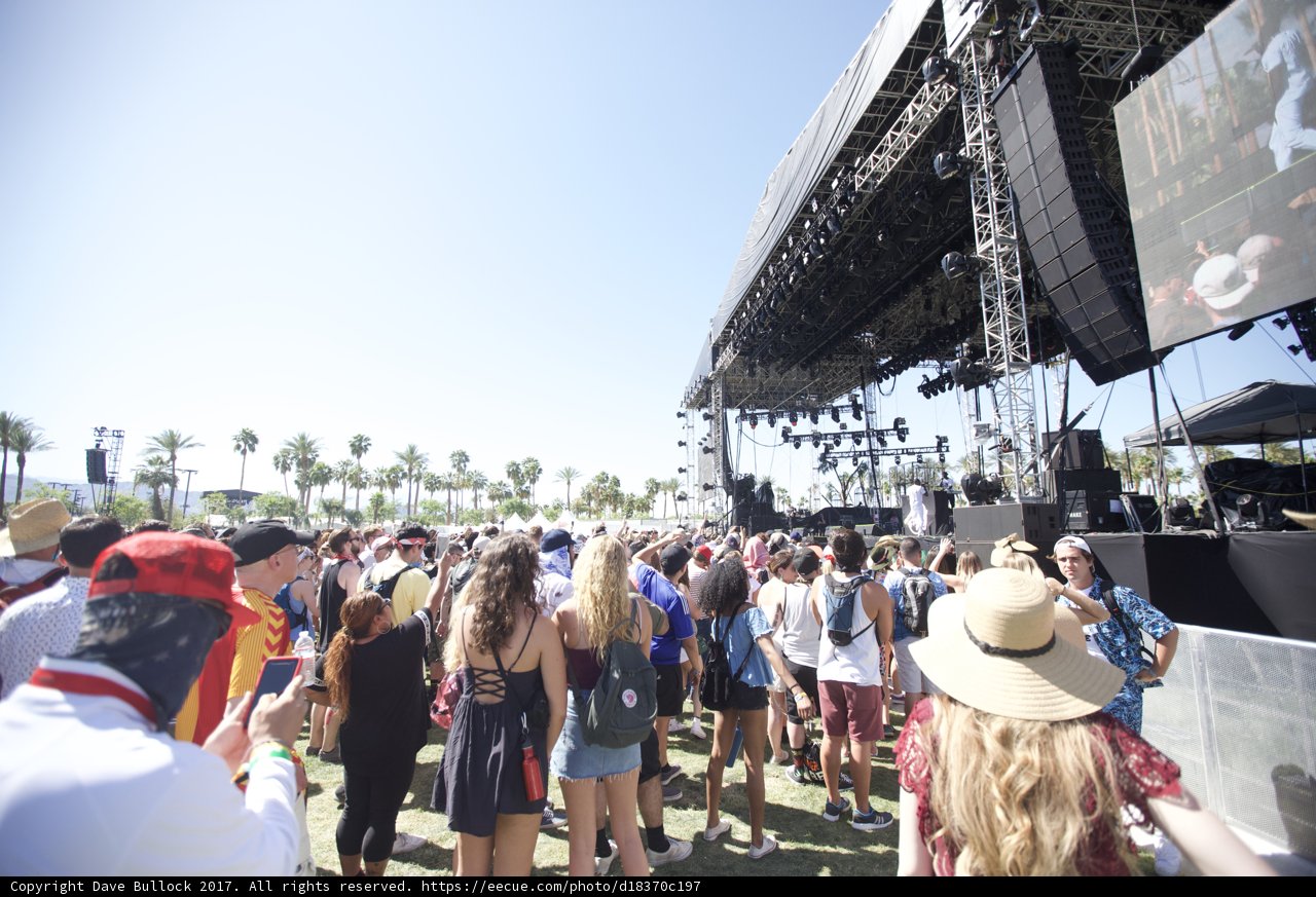 Coachella Crowd Grooving Under the Blue Sky