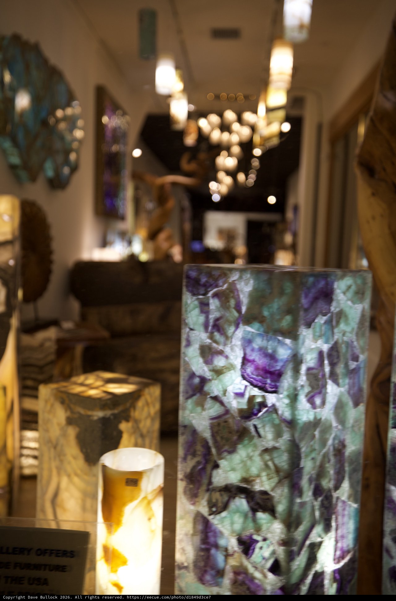 Fluorite Crystal Vase Display in Artisan Gallery