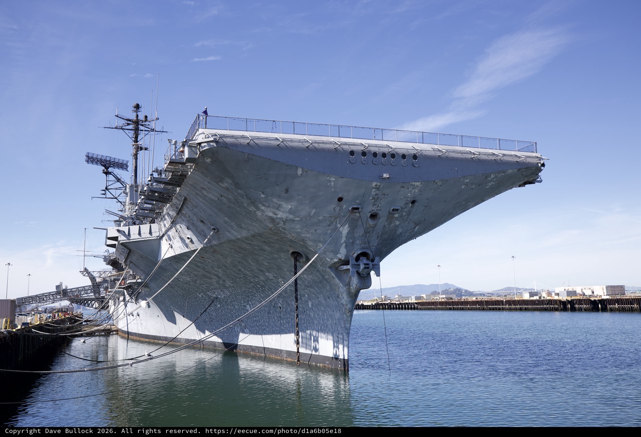 USS Hornet Aircraft Carrier Docked at Port