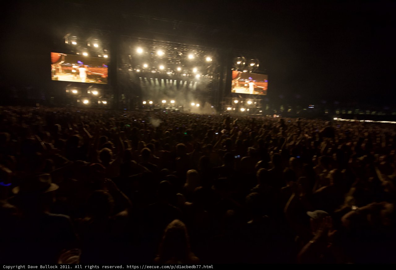 Rocking the Night Away: A Concert Crowd at Coachella 2011