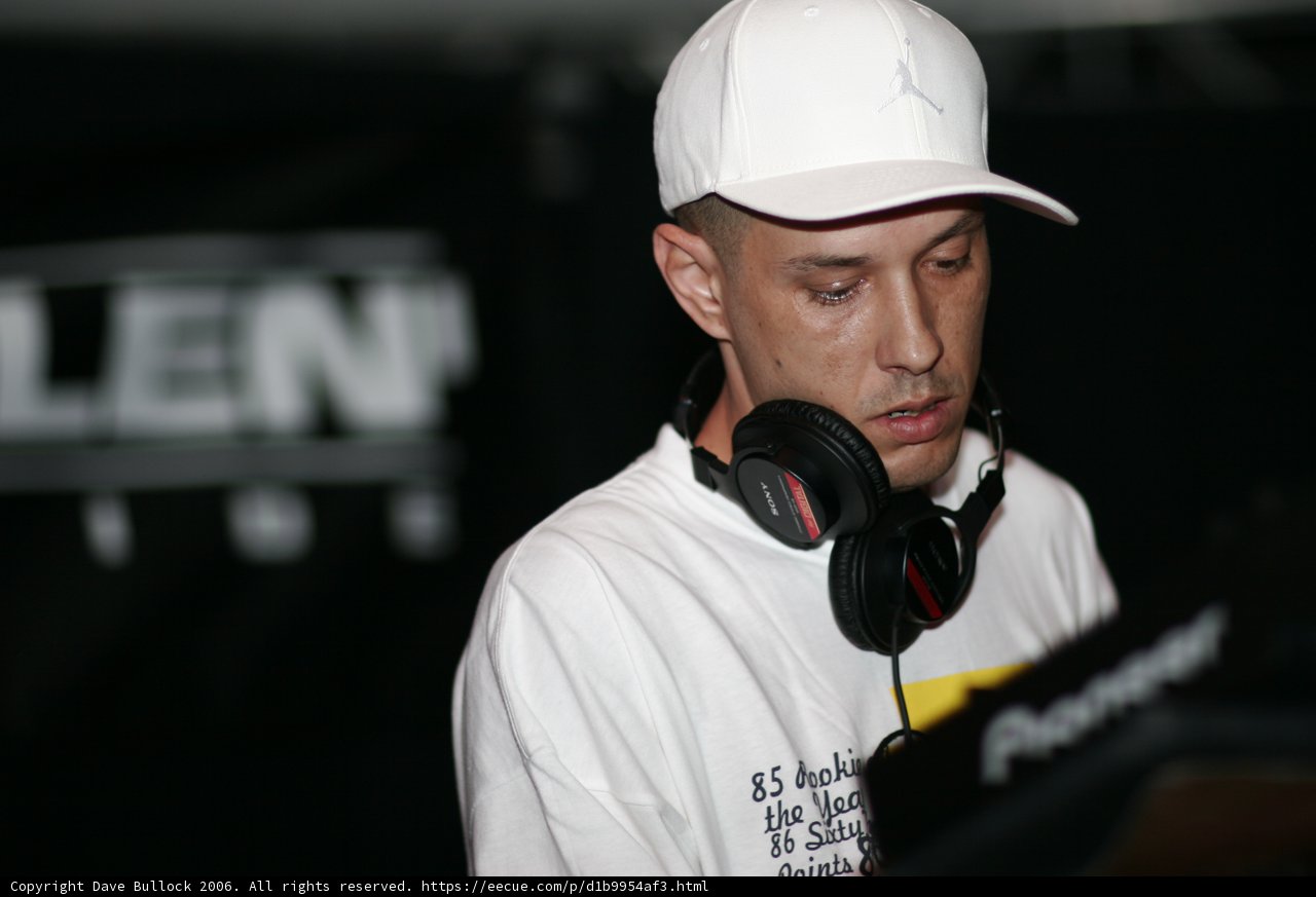 DJ S in his Classic White Cap and Headphones