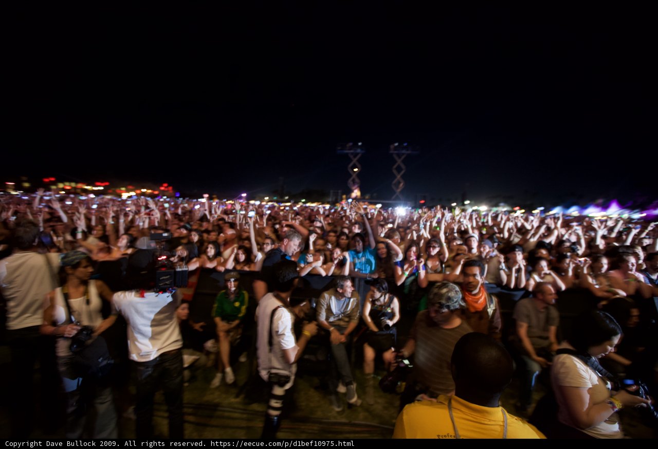 Nighttime Crowd at Coachella 2009 Concert