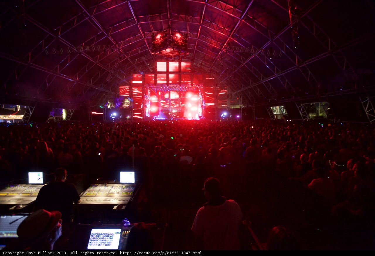 Red Spotlight Crowd at Coachella