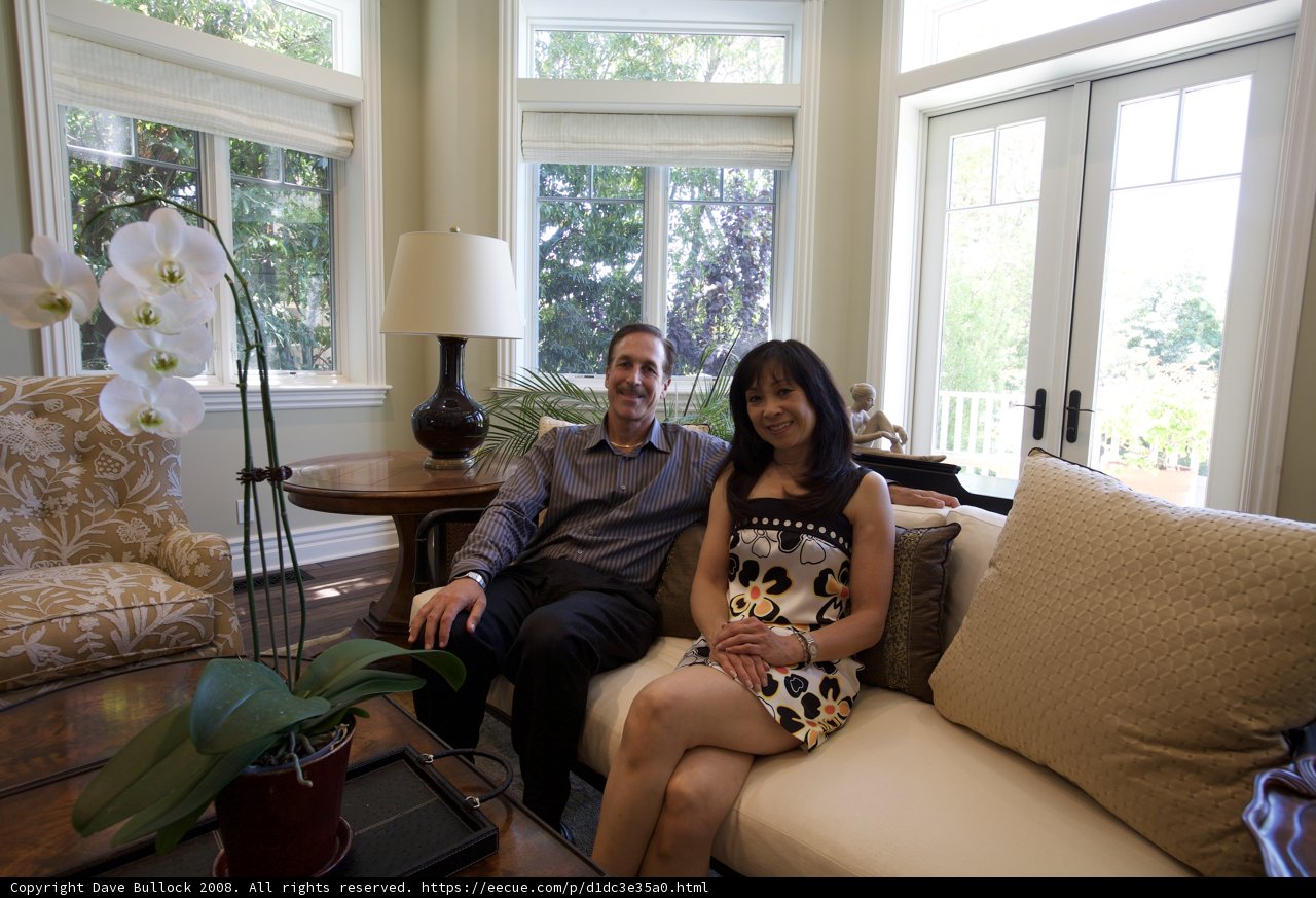 Couple Cuddles on Luxurious Couch