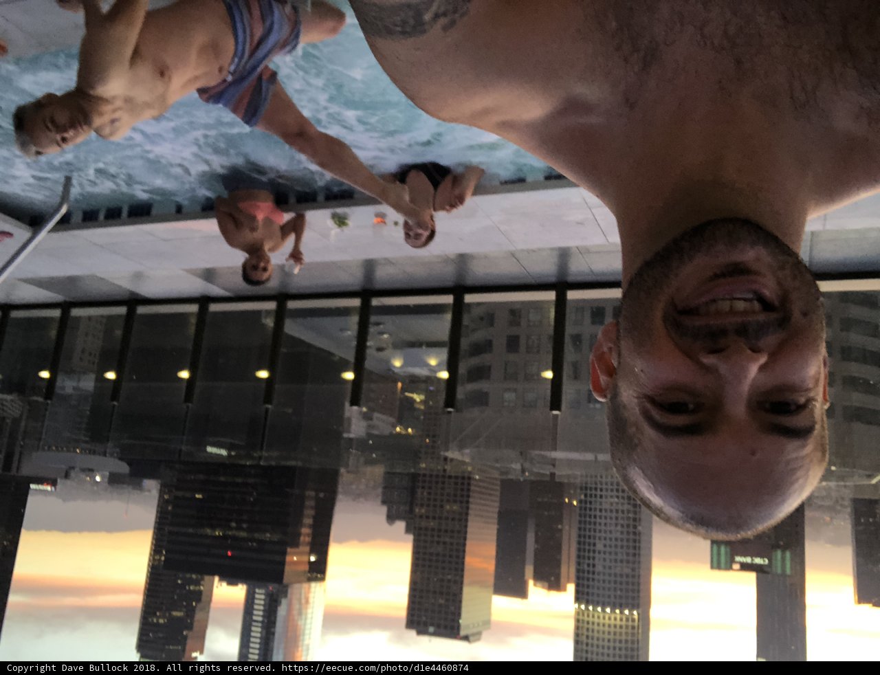 Poolside Selfie with a View of the City