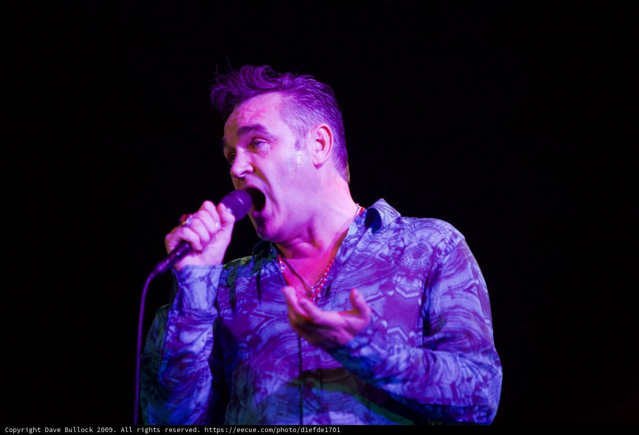 Morrissey Rocks Coachella in Purple Shirt