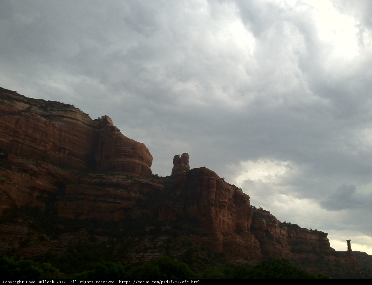 Red Rocks and Cloudy Skies