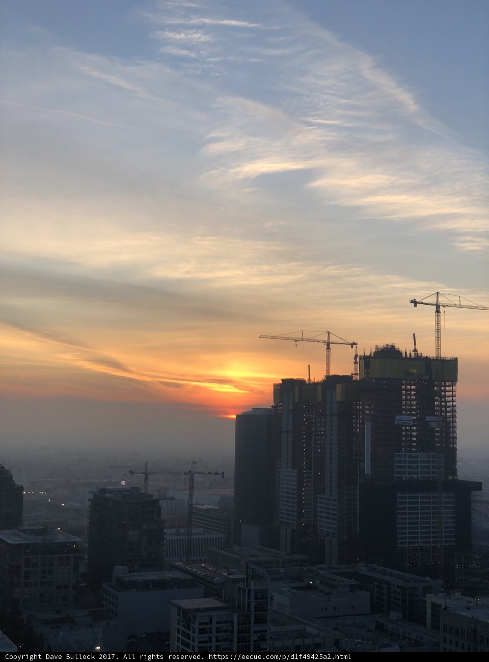 Sunset and Construction in the City