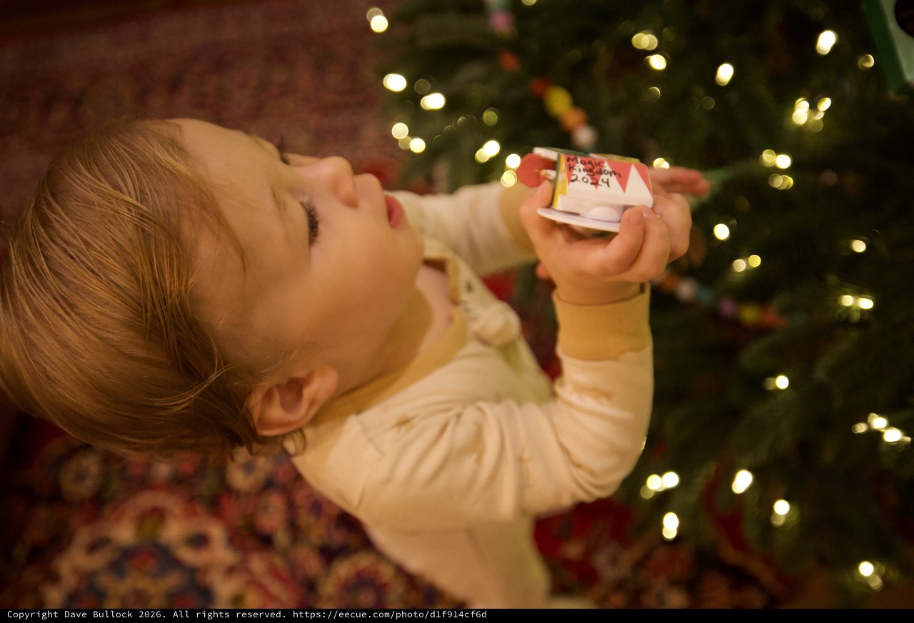 Child's Wonder at Christmas Morning Gift Opening