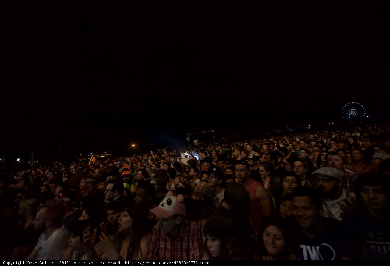 Nighttime Crowd at Coachella Concert