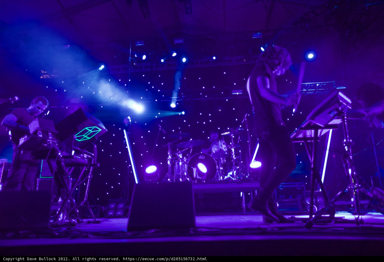 Rocking the Stage with Purple Hues