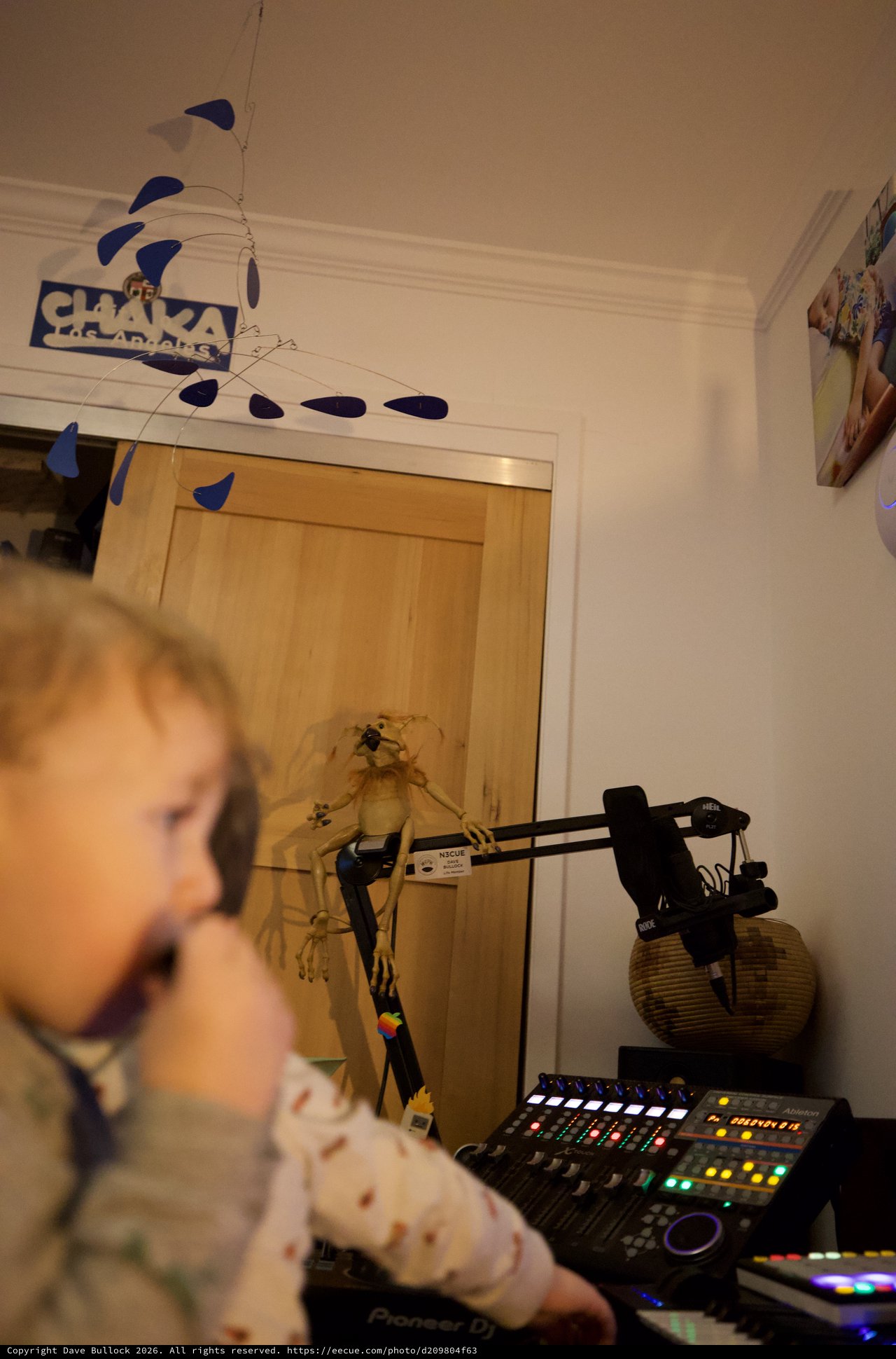 Radio Host Broadcasting Live in Home Studio