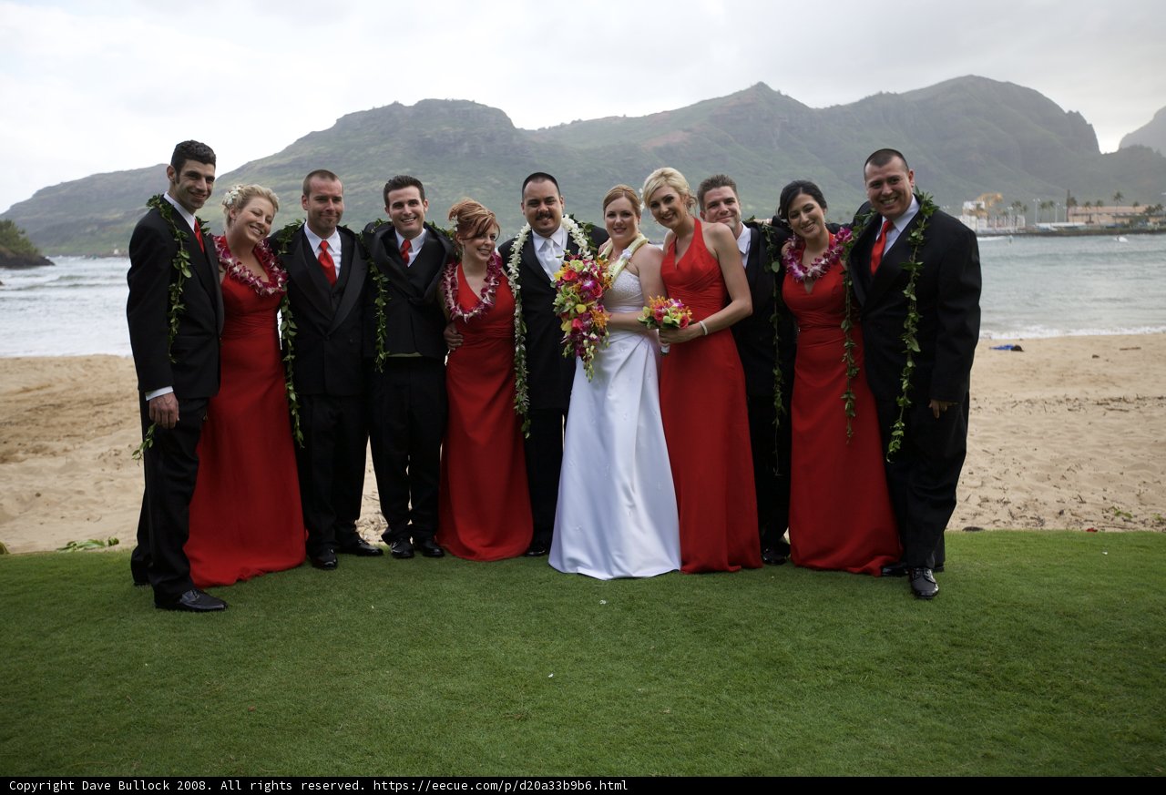 Red Dressed Bridesmaids