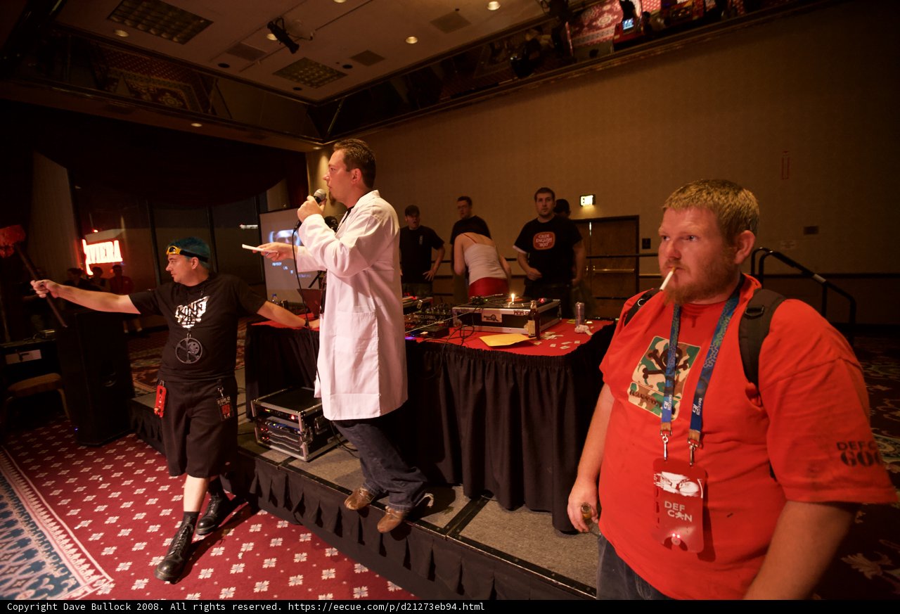 Red Shirted Man on the Welcoming Stage