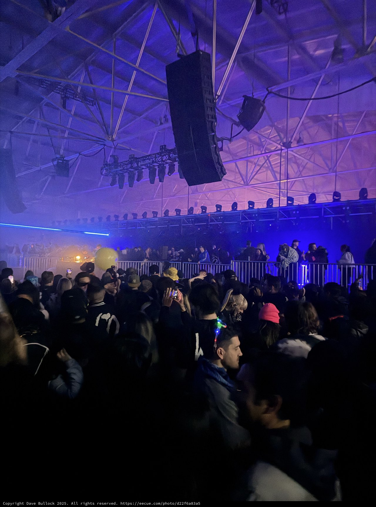 Electronic Music Event with Purple Stage Lighting