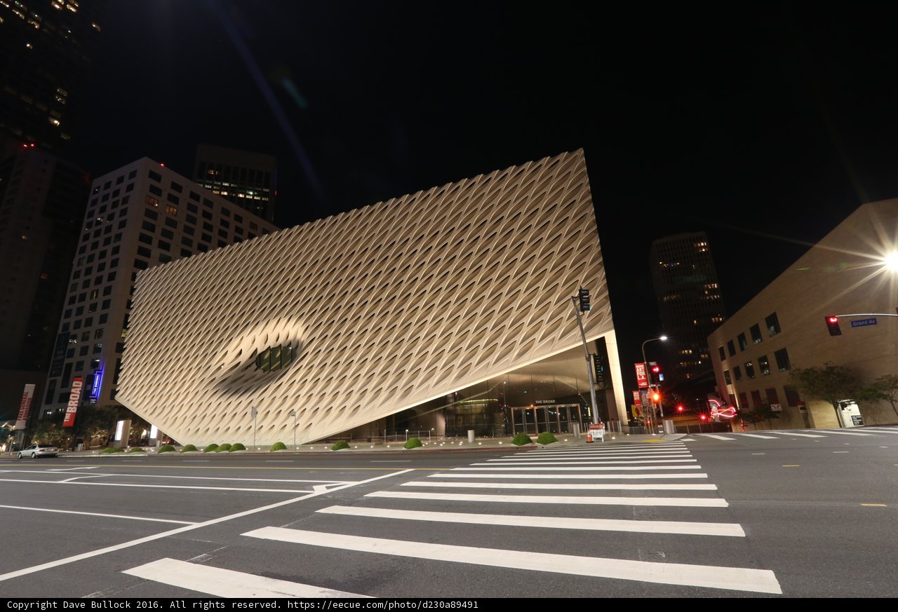 Night View of the Broad Museum in Los Angeles