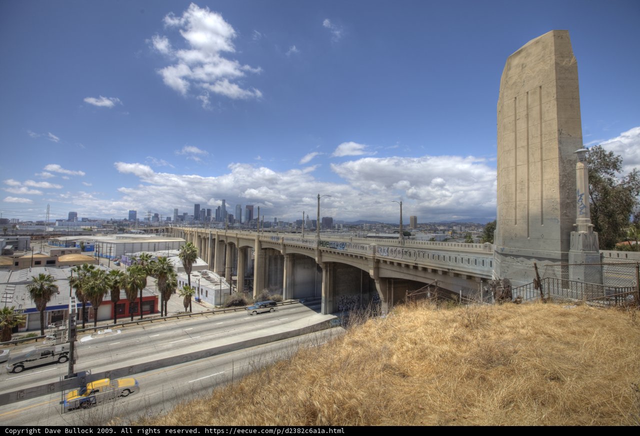 Freeway Bridge over the Urban Landscape