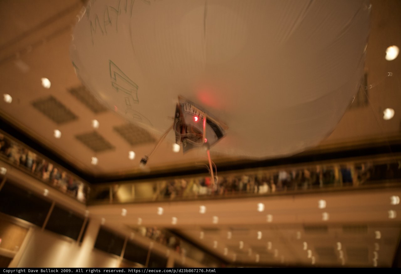 Illuminated Balloon in Indoor Auditorium