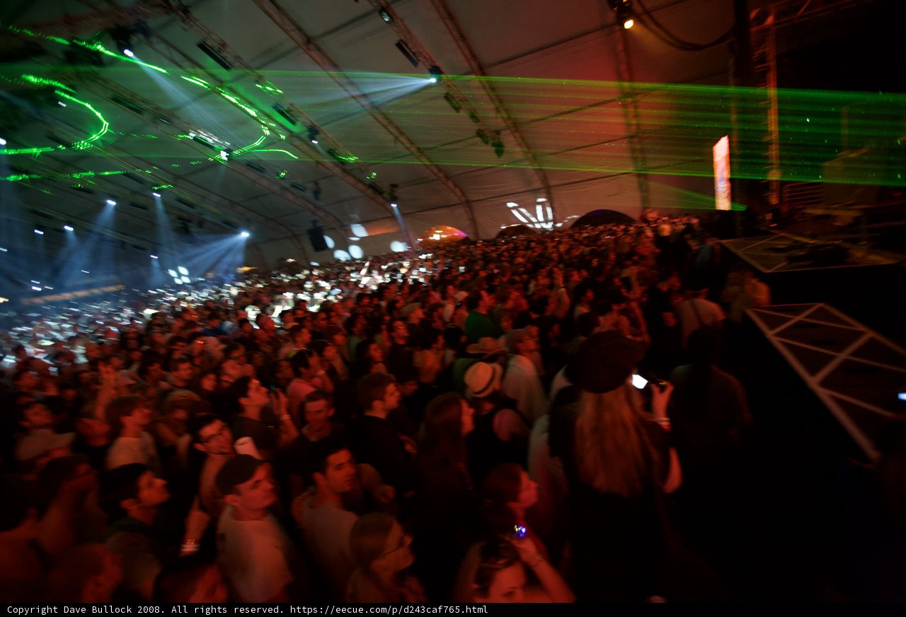 Coachella Crowd in the Green Light