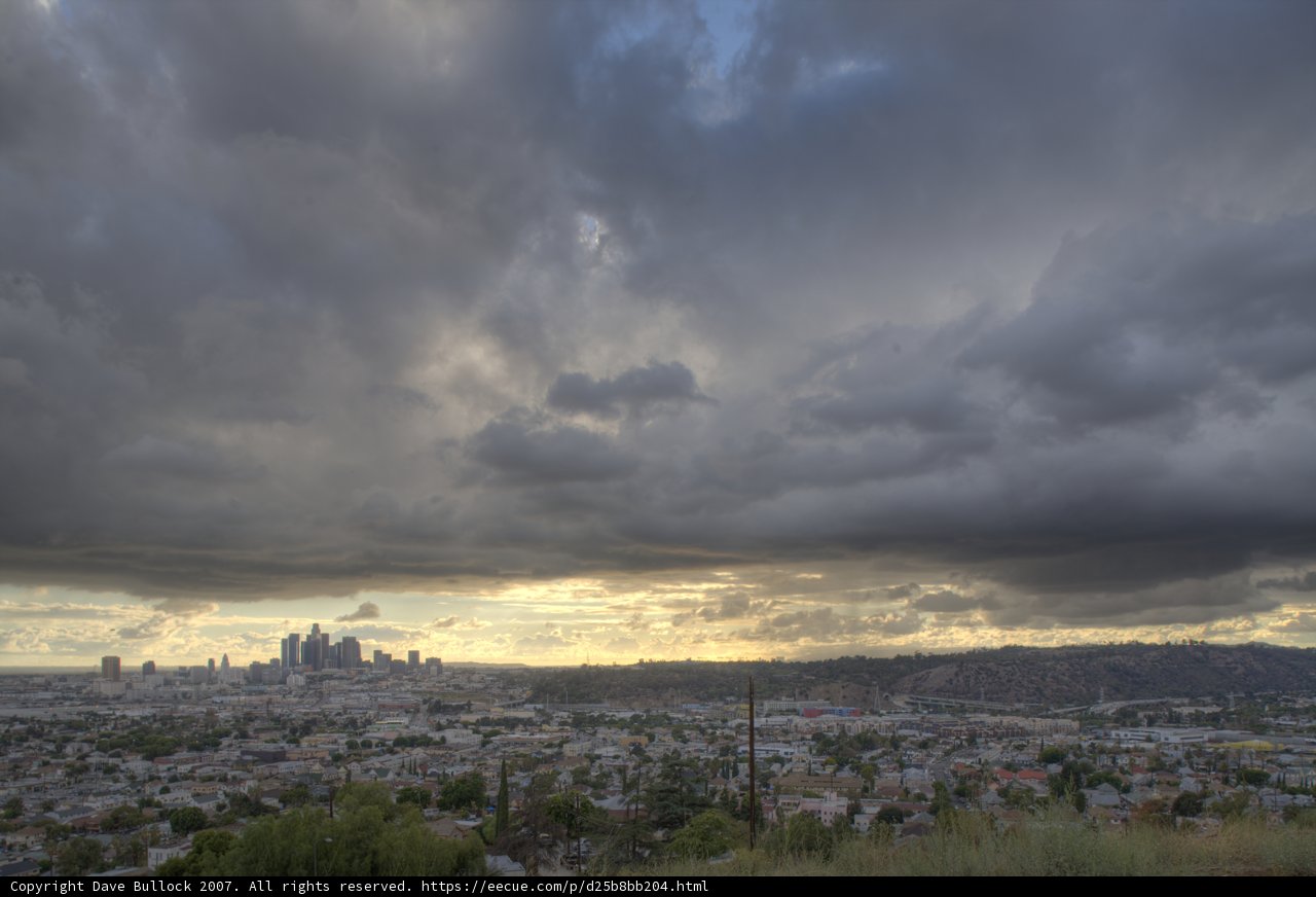 City Horizon Amidst Moody Clouds