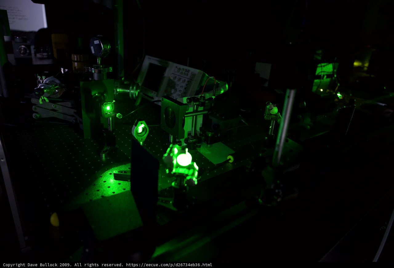 Green Laser Light Illuminates Concert Table