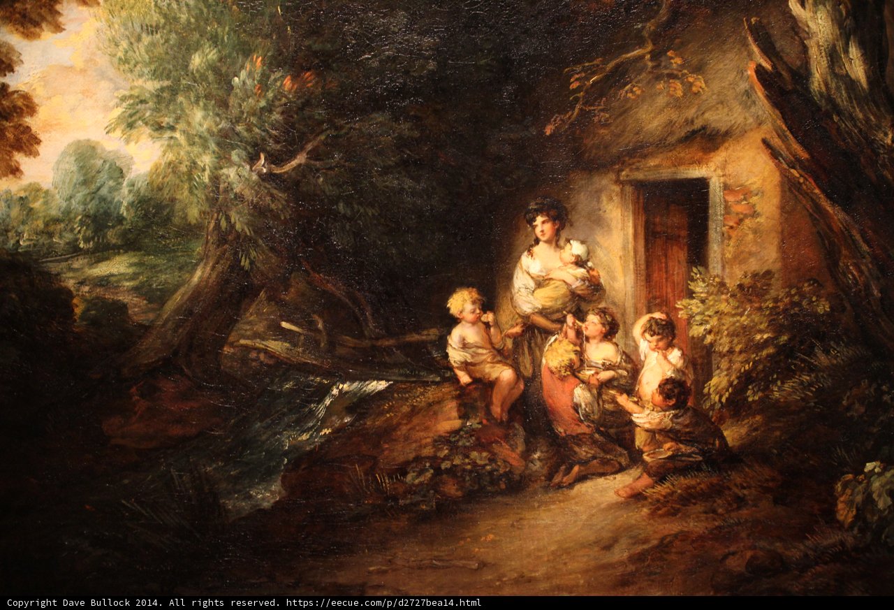 Children in a Cottage by a Stream