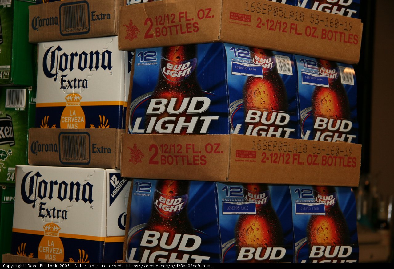 Stack of Corona Beer Boxes