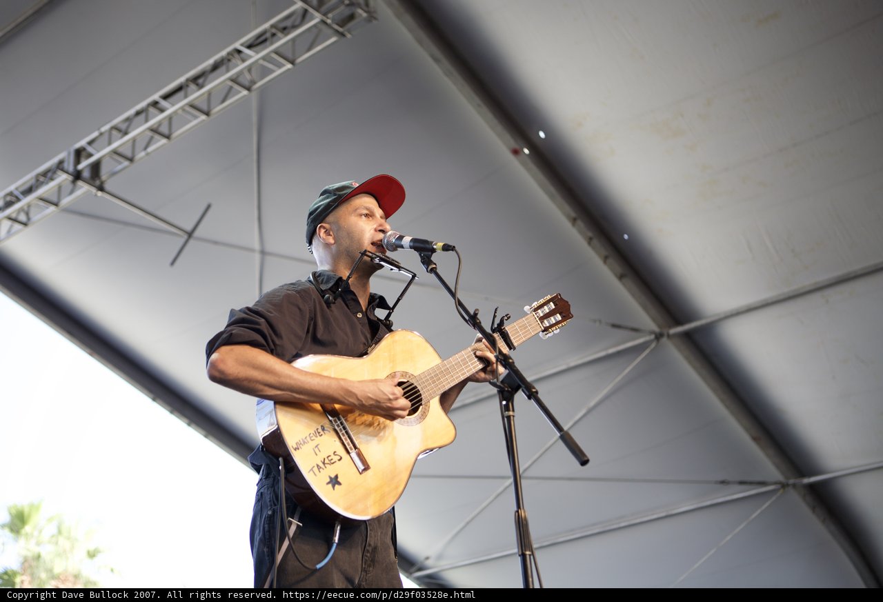 Tom Morello Rocks Coachella Stage with Electric Guitar and Microphone