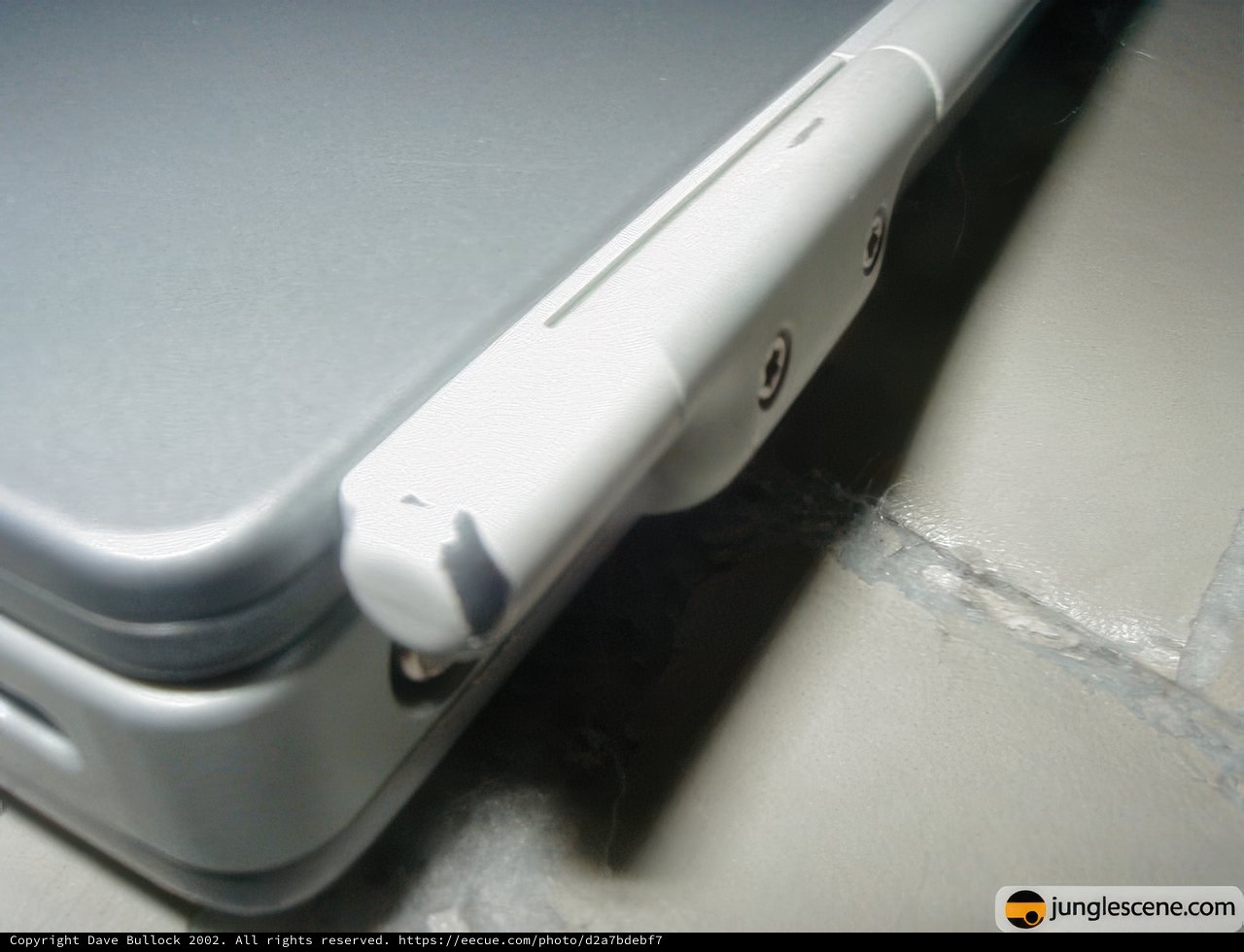 Close-up of a sleek silver laptop