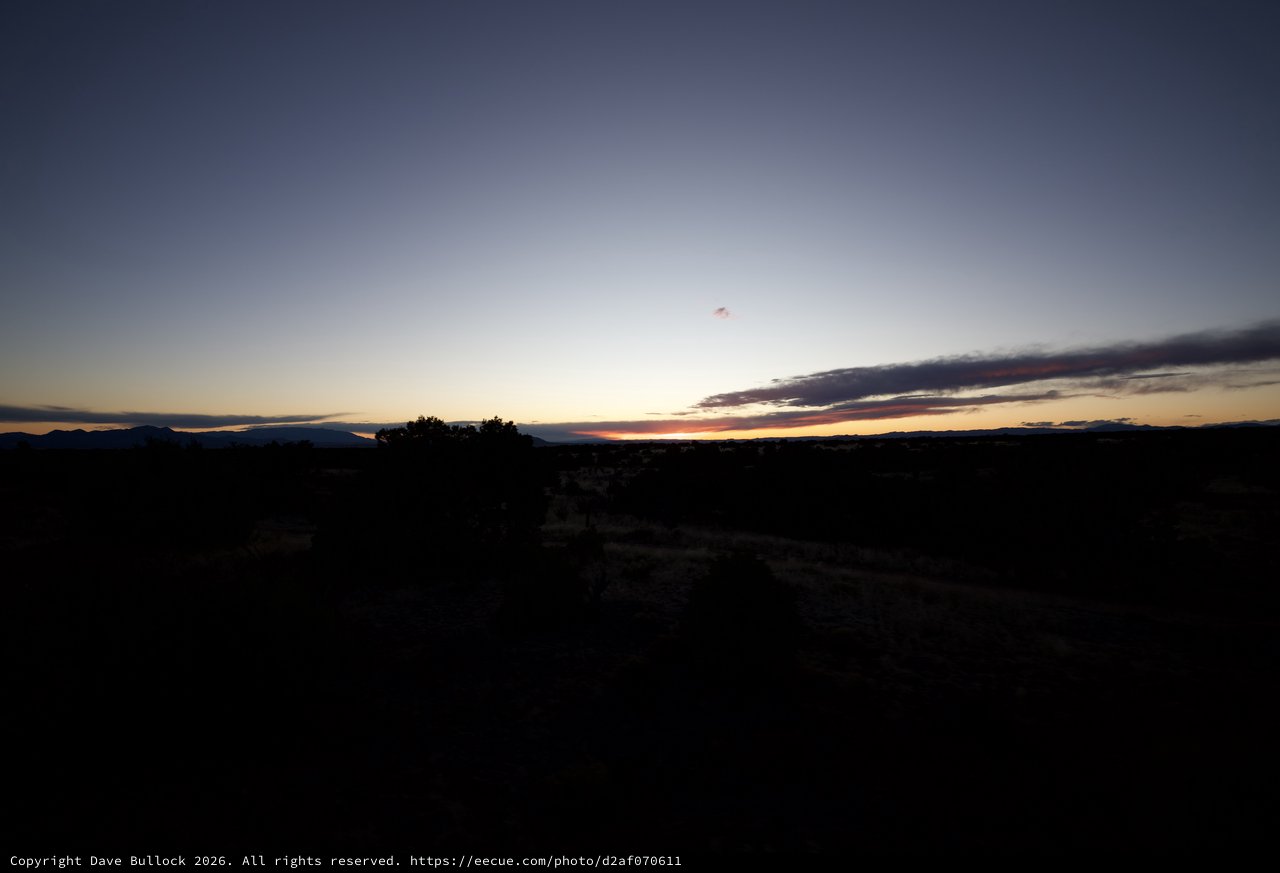 Desert Twilight Over New Mexico Landscape