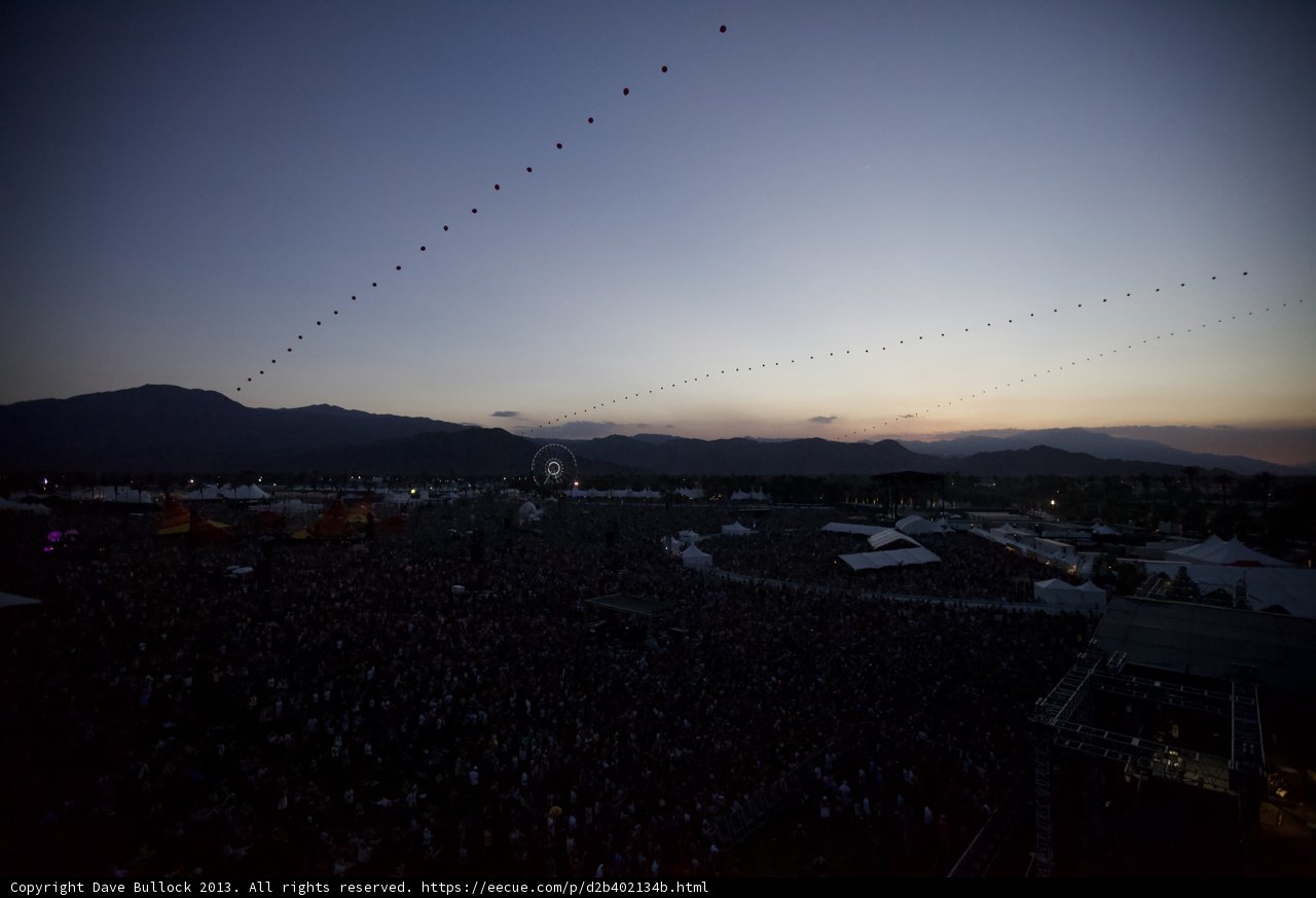 Balloons in the Coachella Night Sky
