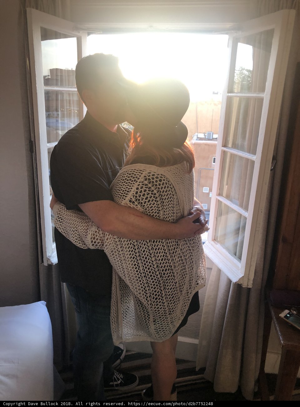 Romantic Kiss at the Window