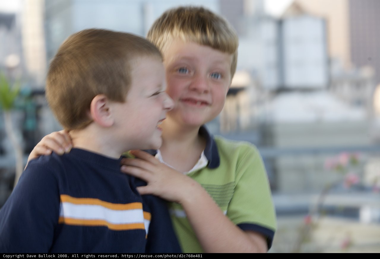 Two boys sharing a sweet bond