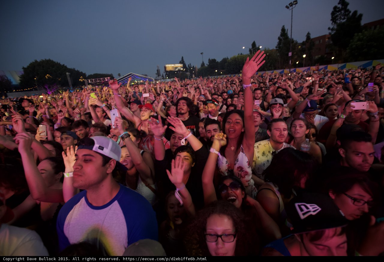 Crowd Woman Screaming Hands Up