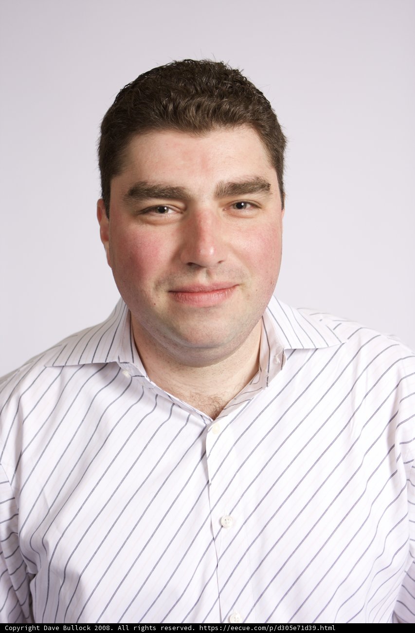 Happy Man in Striped Dress Shirt