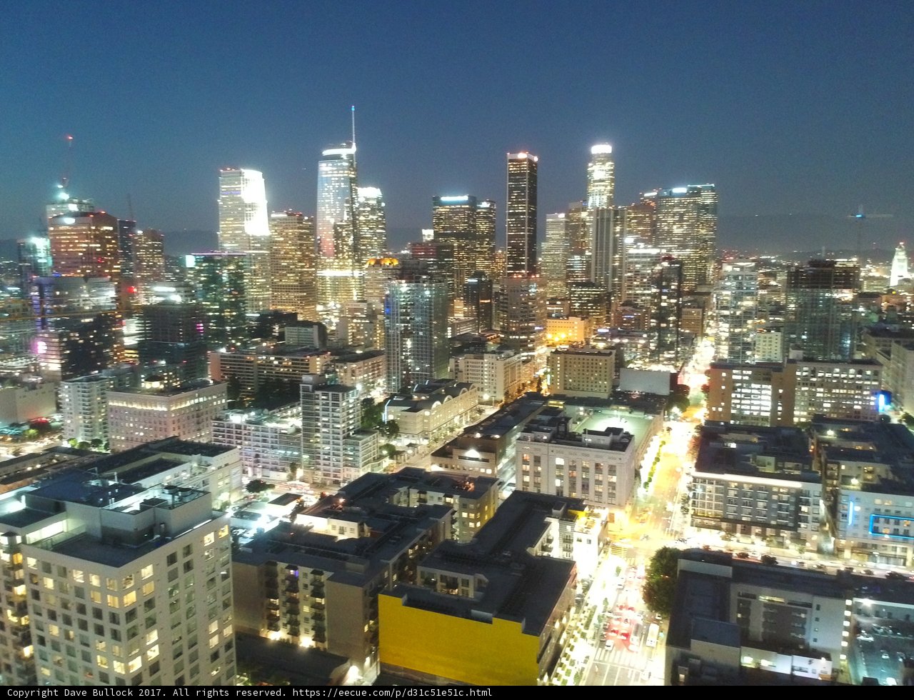 Illuminated Cityscape at Night