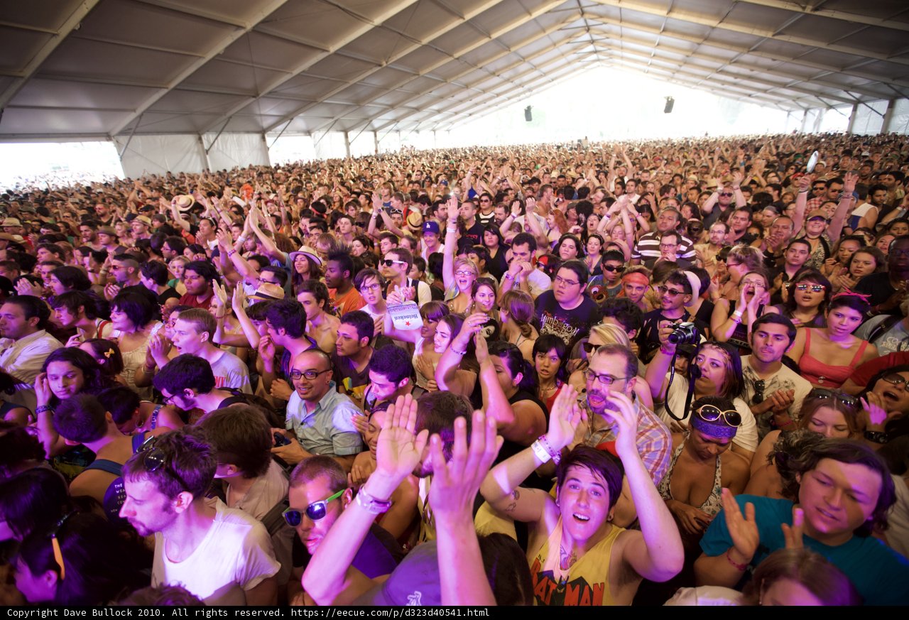 The Party Never Ends: A Vibrant Crowd at the Coachella Festival