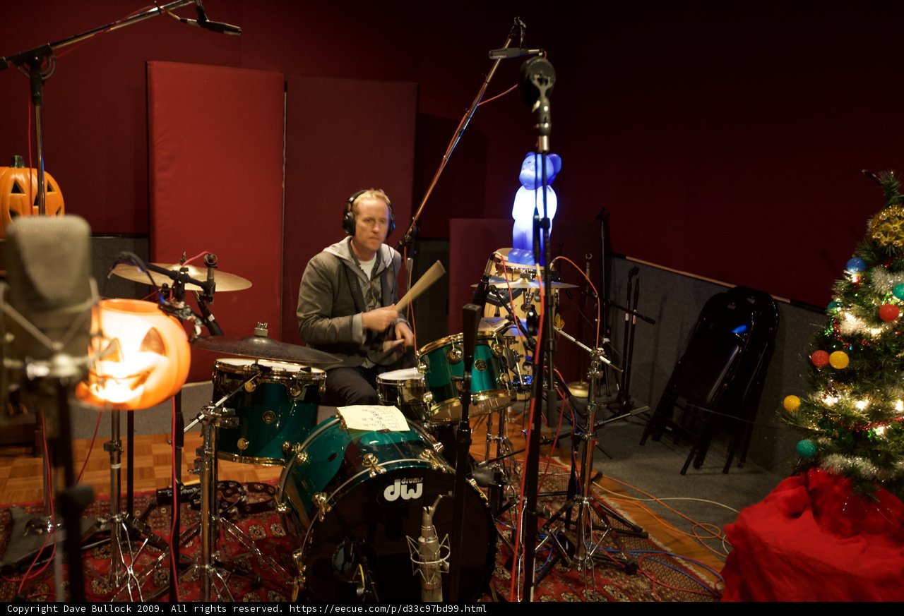 Drumming in the Studio for Christmas