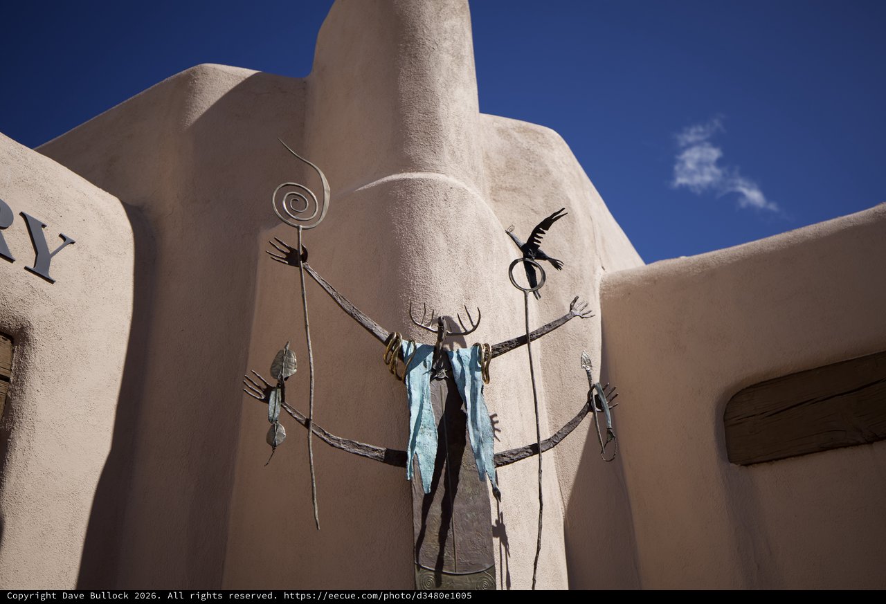 Southwestern Adobe Architecture with Ceremonial Skull Decoration