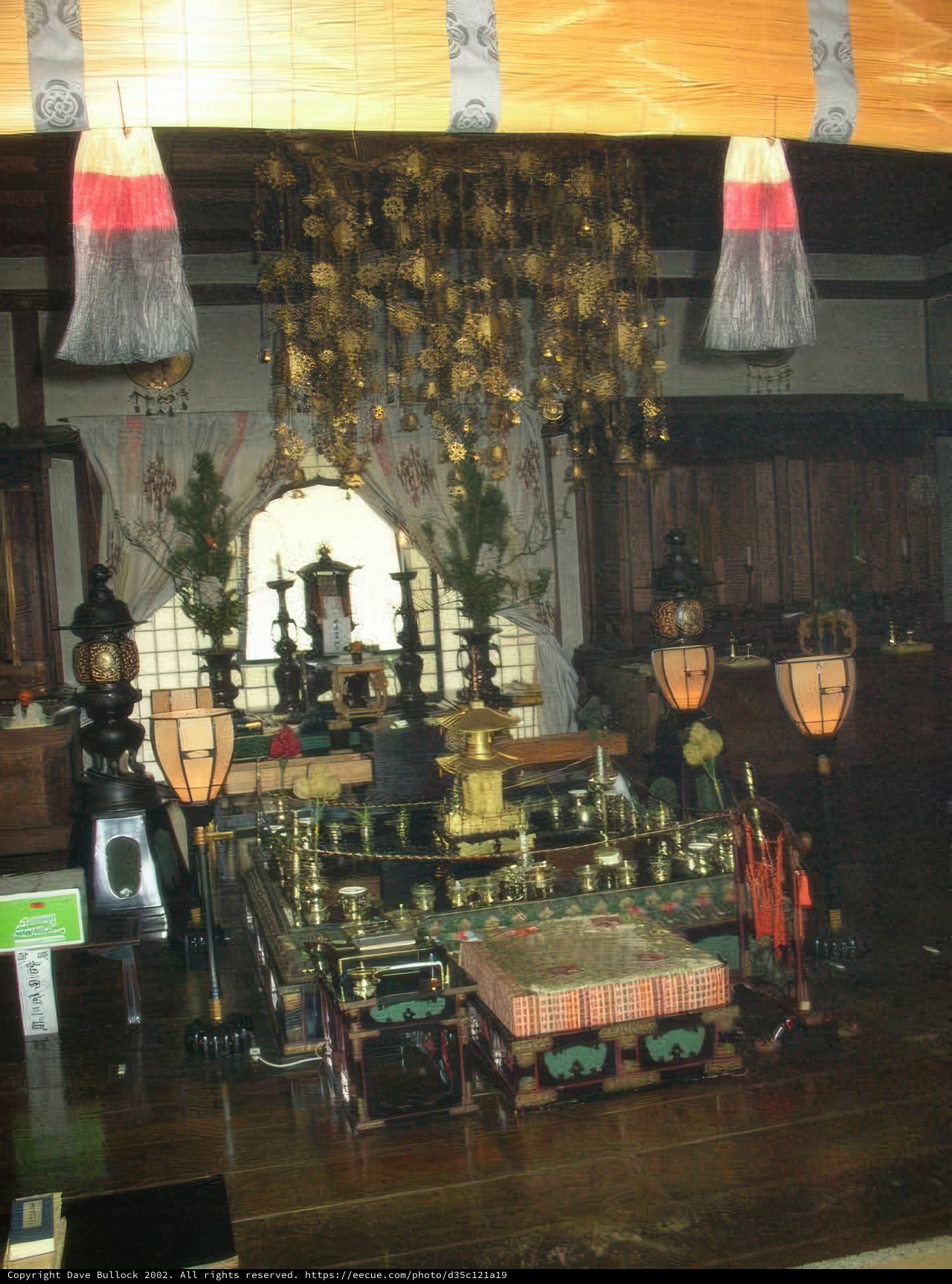 A Shrine Room Illuminated with Lights
