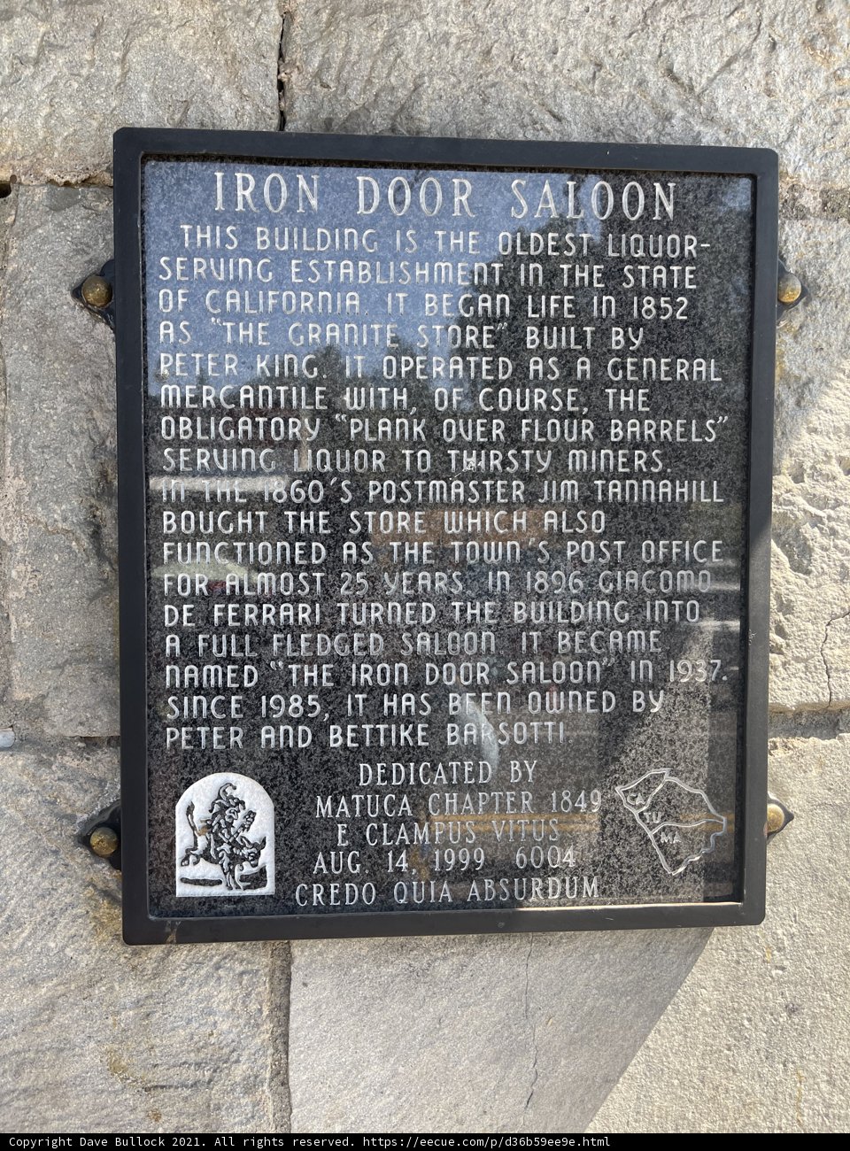 Iron Dock Plaque